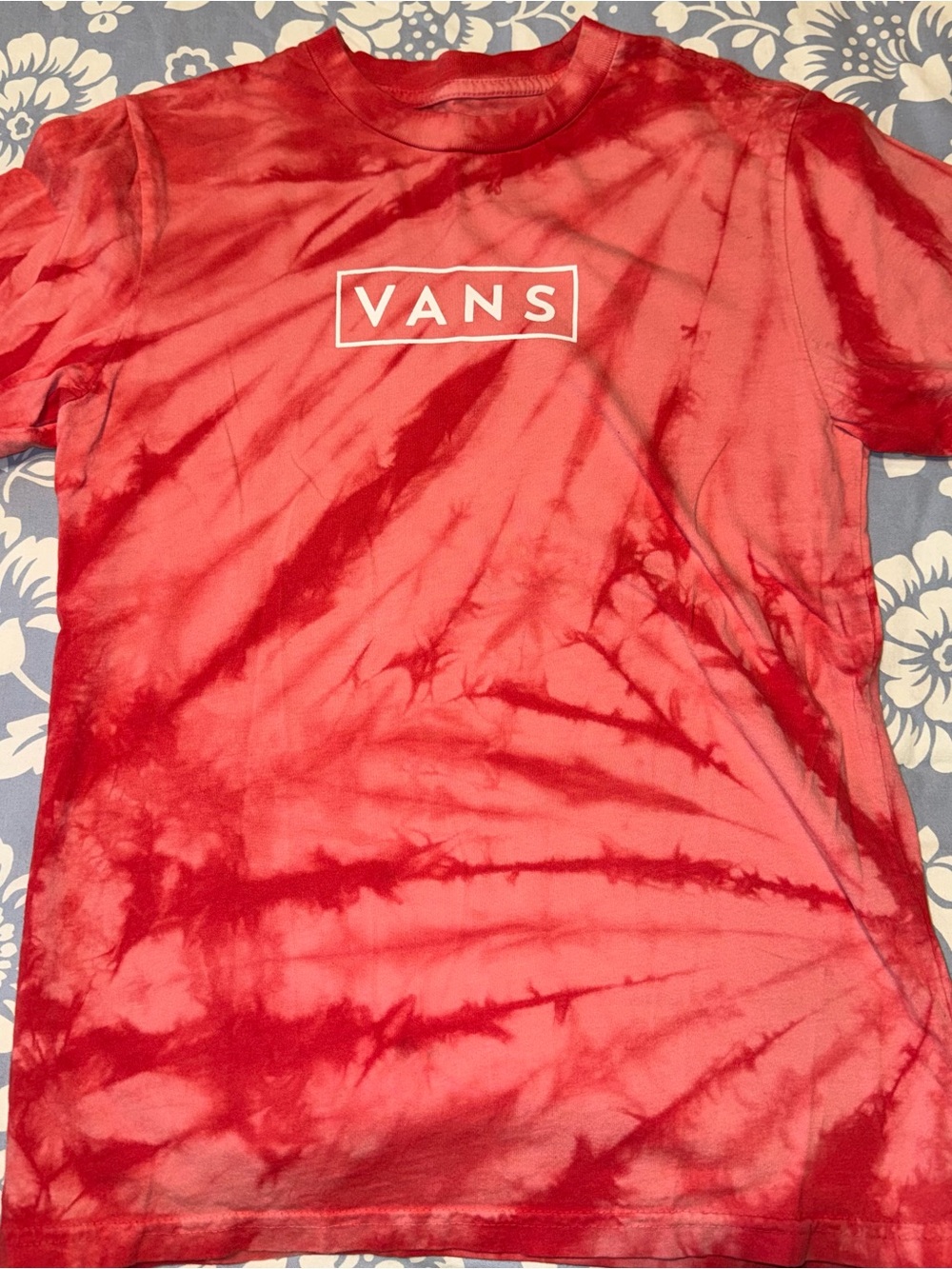 Vans Red Tie-Dye Logo Kids T-Shirt